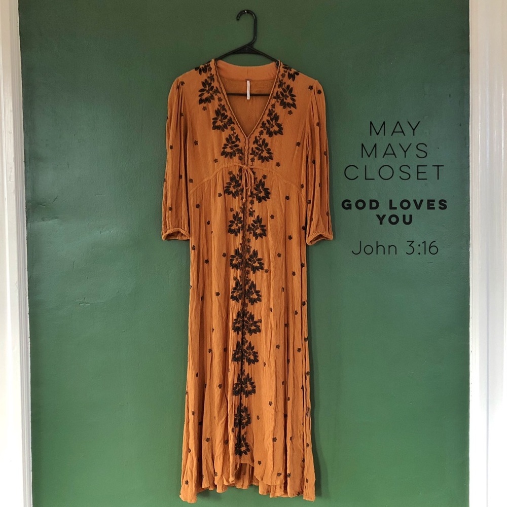 LOWEST Free People Embroidered Fable Dress XS